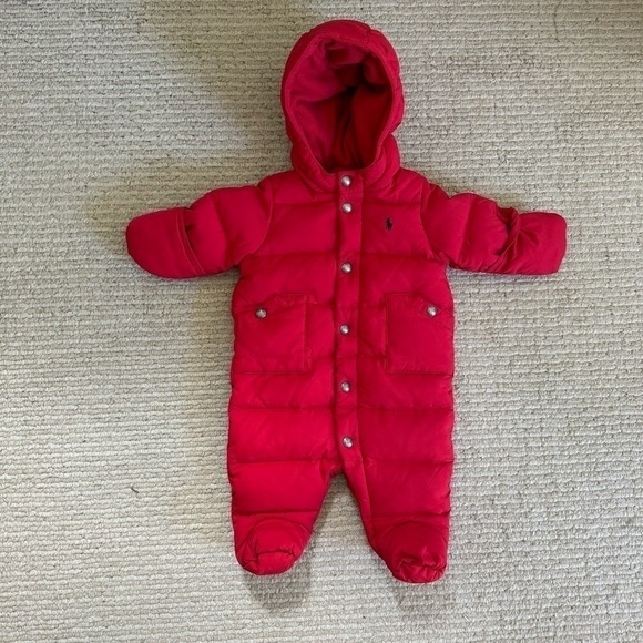 Ralph Lauren Down Puffer Hooded Snowsuit Size 3 months